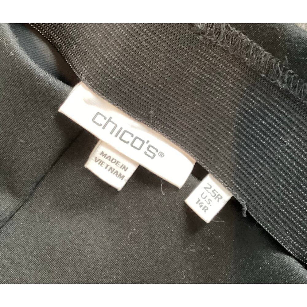 Chico's Women's‎ Juliet Slim Trim Detail Pull on Pants Black Size 2.5/ 14 us - Picture 7 of 11
